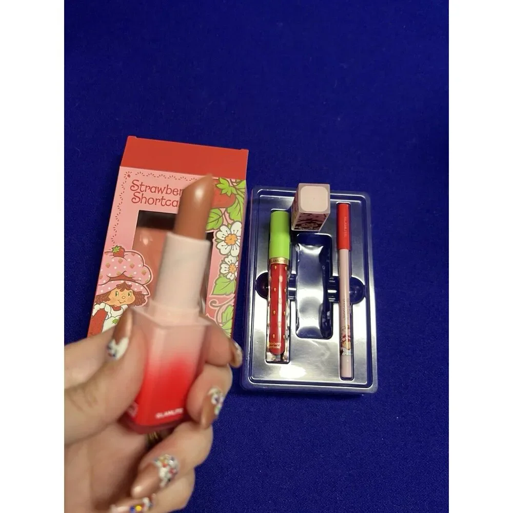 GLAMLITE STRAWBERRY SHORTCAKE BERRY SWEET LIP KIT LIPSTICK GLOSS LINER NEW